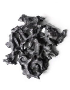 Black, abstract, wall sculpture